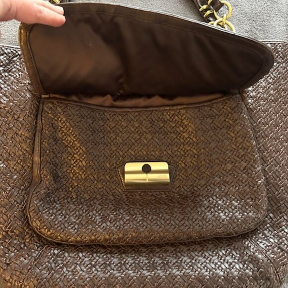 Vintage Woven Leather Coach Hobo Tote - Picture 3 of 7